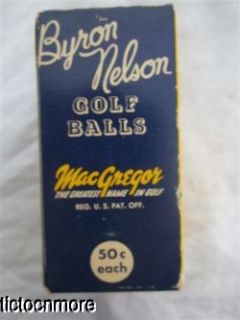 Vintage Byron Nelson Golf Balls by MacGregor New in Box
