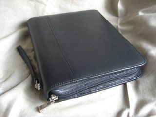    COVEY full grain black nappa leather 7 ring binder planner organizer