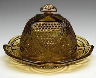 Collectible Amber Depression Glass Butter Dish Dishes