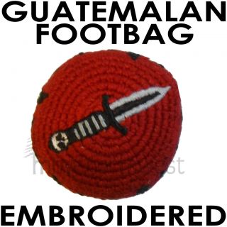 Hacky Sack Guatemalan Footbag Embroidered Knife New
