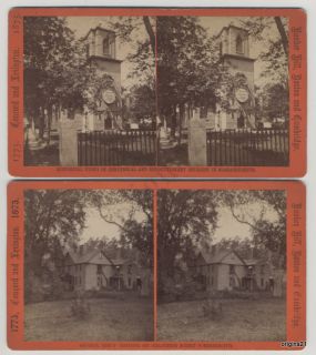 Lot Mass Stereoviews Concord Cambridge Old Mill Alcotts House 