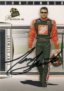 Tony Stewart autographed PRESS PASS PREMIUM 2006 CONTENDER NASCAR card 