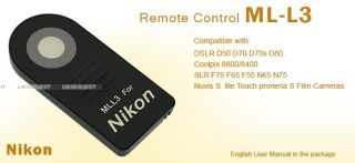 IR Wireless Remote Control Fr Nikon D60 D7000 ml L3 O5C