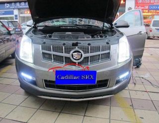 Cadillac SRX 2010 2012 LED DRL Daytime Running Light with Chrome Fog 