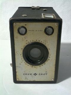   1930s Agfa Ansco Shur Shot Box Camera Made USA Uses D6 Film