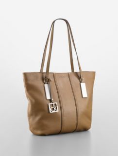 Calvin Klein Caitlin Leather Tote Brown Dangling MSRP$199 00 Style No 
