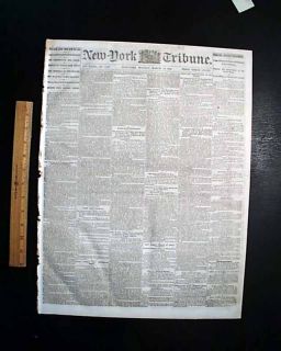 1864 Civil War Newspaper WILLIAM T. SHERMAN New Orleans LA   TEXAS 