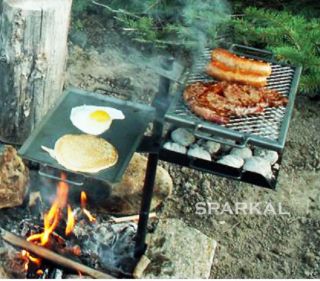 Mountain Man Campfire Grill Griddle Camping Hunting BBQ