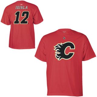 Calgary Flames Jarome Iginla Red Name and Number Jersey T Shirt