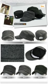 Ililily Cadet Brand New Mens Tweed Military Winter Hat Unisex Ball Cap 