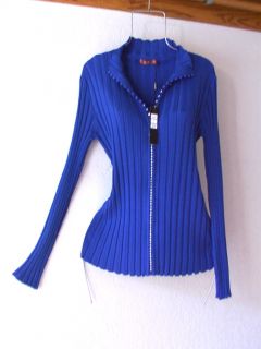 New Belldini Royal Cadet Blue Knit Sapphire Sweater Cardigan Top 4 6 2 