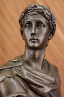 Emperor Augustus Caesar Huge Home Rome Bronze Warrior Statue Marble 