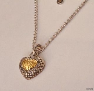 New Andrea Candela 18K SS Diamond Heart Necklace Sale