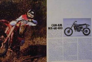 Can Am MX 6B 400 Motorcycle Test Article 1981 MX 6B MX6B