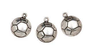 12 Soccer Charms Metal Jewelry Sports Girl Kids Crafts Necklace School 