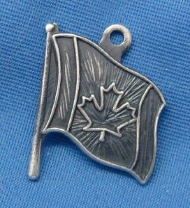 Vintage Silver Canadian Canada Flag Charm Bmco Sterling