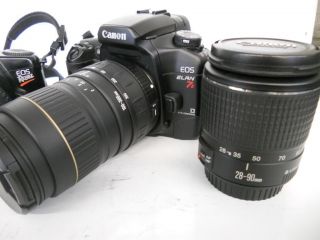Canon EOS Elan 7E 35mm SLR Film Camera Bundle
