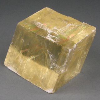Dual Refractive Natural Optical Honey Calcite Crystal HC46