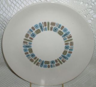 Canonsburg Temporama Dinner Plate Pottery Blue Green Design Circle 