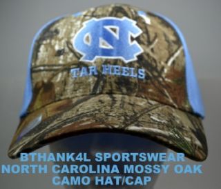   Tar Heels Mossy Oak Camo Hat Cap New Adjustable Camo Blue