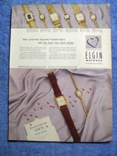  Vintage 1953 Elgin Watches Ad Eight Examples Shown