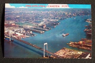 1970s Aerial Port Delaware River Camden Philadelphia PA