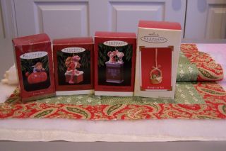 Hallmark Keepsake Ornaments 4 Pink Panther Herseys Cocoa Love to Sew 