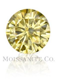 8mm round brilliant canary yellow moissanite loose stone 2 0ct
