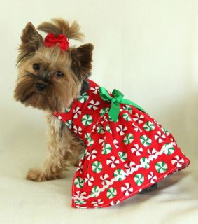 Christmas Candy Holiday Dog dress clothes pet apparel Medium