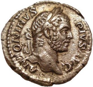 Caracalla 198 217 Ad Roman Silver Denarius Pontif TR P XII COS III 