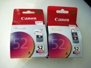 Lot of 2 Canon 52 Sealed Boxes Photo Ink Cartridges ChromaLife 100