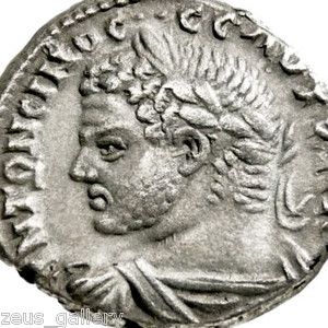 CARACALLA from BEHIND Ancient Roman Silver Coin TETRADRACHM EAGLE RARE 