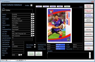 Sports Card Collection Database Software CDROM for Windows