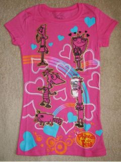 Phineas and Ferb w Candace Isabella s s Fitted Tee T Shirt Sz 6 6X 
