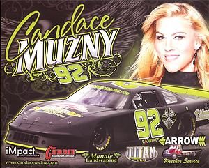 2012 Candace Muzny 92 NASCAR K N Series Postcard