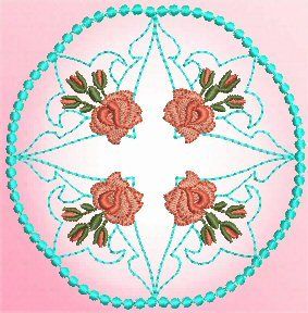 Exotic Rose Candlewick Machine Embroidery Designs 4x4