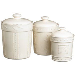 Sorrento Set 3 Canisters Kitchen Piece Canister Ivory