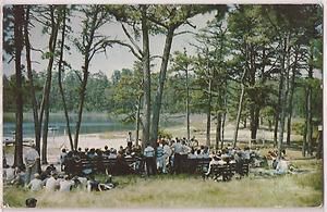    Massachusetts Postcard Cape Cod Camp Good News Chapel in Grove 1960s