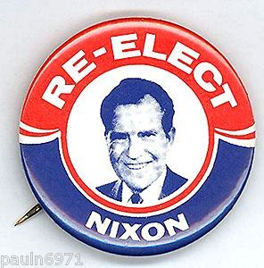 1972 Outstanding re Elect Nixon Campaign Button