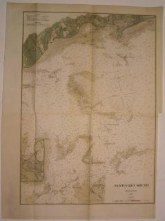   Cape Cod MA 1877 Folio Antique Nautical Chart w Nice Hand Color