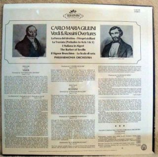 Carlo Maria Giulini Verdi Rossini Overtures SEALED LP