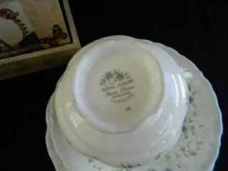 Vintage Royal Albert Caroline Teacup Saucer Side Plate England Blue 