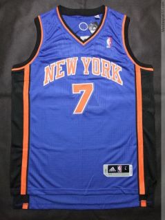 Carmelo Anthony 7 Rev30 Authentic Road NBA New York Knicks Blue Away 