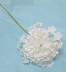 New Pure White Silk Carnation Flowers Picks B510