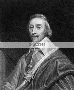 Cardinal Richelieu 1800s Engraving Clergyman Statesman Religion French 