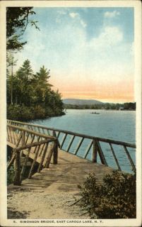 East Caroga Lake NY Simonson Bridge Old Postcard