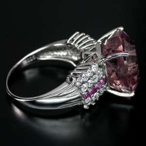 LUXUROUS TOP AAA PINK MORGANITE,SAPPHIRE,RUBY 925 SILVER RING