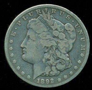 1892 Carson City United States Very Good Silver Morgan Dollar RARE 