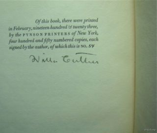 1923 Ltd Ed 450 Signed Willa Cather April Twilights RARE Lovely Book 