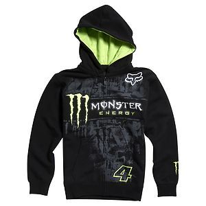Fox Racing Mens Ricky Carmichael Monster Hoodie Sweatshirt Black 